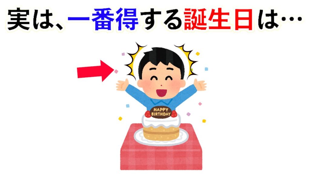 【雑学】実は、一番得する誕生日は…